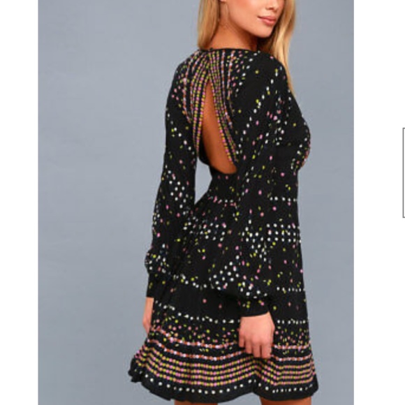 Free People Coryn Print Dress, backless sz 2 - Picture 2 of 10